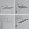 Ensemble de douche à effet pluie simple chromé – vue 3