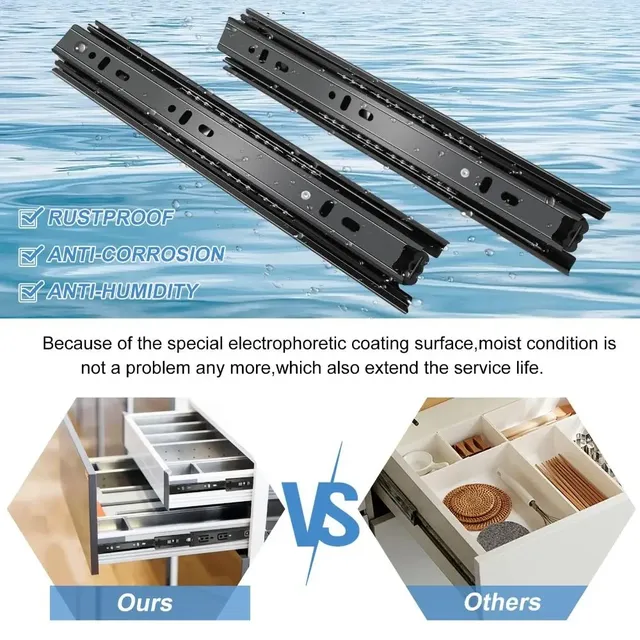 Glissières de tiroir noires – vue 6