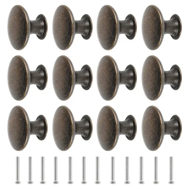 Lot douze boutons meubles ronds tête plate col évasé… – vue 2