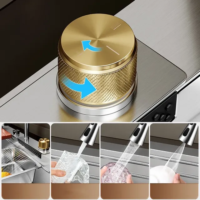 Robinet cascade d'évier de cuisine Nano brossé… – vue 4
