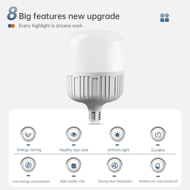 Ampoule LED AC 220V E27 lampe à LED 10W 20W 50W 100W… – vue 2