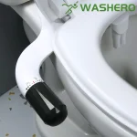 WASHERO Bidet siège WC Bidets pour toilettes Non électrique Shattaf Toilette japonaise avec Jet d&rsquo;eau Toilette noir