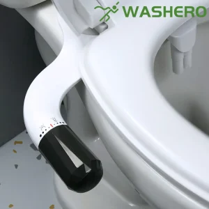 WASHERO Bidet siège WC Bidets pour toilettes Non électrique Shattaf Toilette japonaise avec Jet d&rsquo;eau Toilette noir