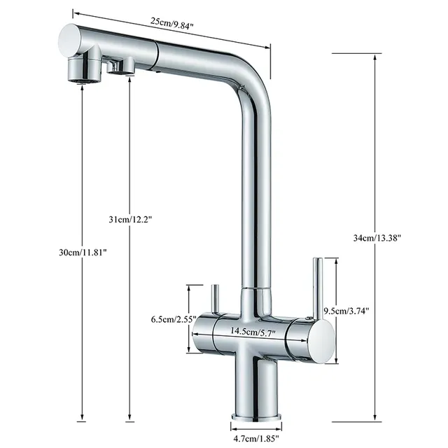 Robinets d'évier d'eau potable chromés – vue 5