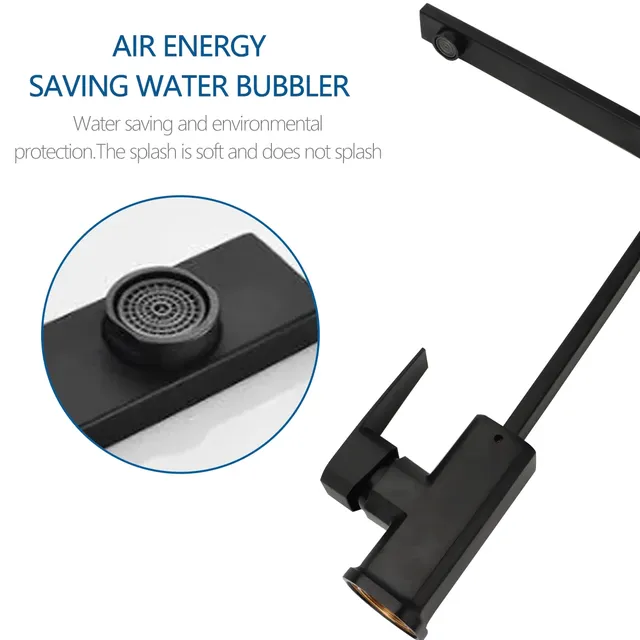 Robinet de cuisine robinet d'eau noir évier de cuisine… – vue 4