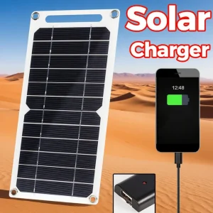 Panneau solaire 35W 5W avec USB, étanche, pour randonnée en plein air et Camping, batterie Portable, batterie de chargement pour téléphone Portable, panneau de charge 5V