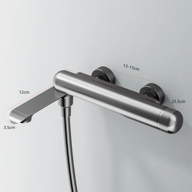 Mitigeur thermostatique mural noir anthracite inox… – vue 5
