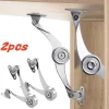 Charnières hydrauliques à arrêt aléatoire pour porte d&rsquo;armoire de cuisine, charnière polie réglable pour meubles, rabat de levage, matériel de Support, 2 pièces