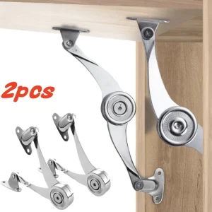 Charnières hydrauliques à arrêt aléatoire pour porte d&rsquo;armoire de cuisine, charnière polie réglable pour meubles, rabat de levage, matériel de Support, 2 pièces