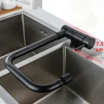 Robinet d&rsquo;évier pliable pour fenêtre intérieure, robinet de cuisine, rotation à 360 degrés, deux modes, sans plomb, noir, or, chaud, froid, centre commercial, 256