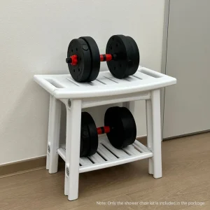 Bancs de douche HDPS, chaise de douche Durable, espaces de rangement à 2 niveaux et double poignées, tabouret étanche avec coussinets antidérapants Bancs de douche HDPS, chaise de douche Durable, espaces de rangement à 2 niveaux et double poignées, tabouret étanche avec coussinets antidérapants