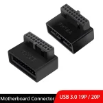 Adaptateur d&rsquo;en-tête de carte mère d&rsquo;ordinateur, connecteur USB 3.0 19 broches/20 broches, convertisseur de bureau à 90 degrés, accessoires pour ordinateur de bureau