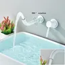 Robinet de lavabo de salle de bains blanc – vue 3