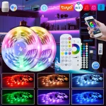 Tuya WiFi LED bande lumières vie intelligente USB 5050 RGB lampe bande TV PC rétro-éclairage chambre lumière Diode Flexible fonctionne avec Alexa Google
