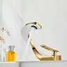 Robinet de salle de bains en laiton or blanc – vue 2