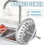 Bouchon de vidange de lavabo en acier inoxydable, filtre Anti-colmatage pour évier de cuisine, bouchon de déchets, accessoires de cuisine