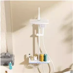 Ensemble de douche à affichage numérique LED blanc, robinet de centre commercial, douche à effet pluie en laiton