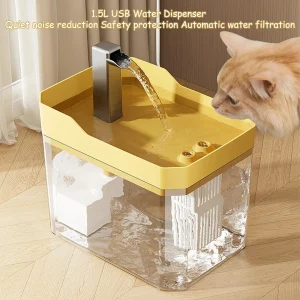 Fontaine à eau pour chat, filtre automatique, abreuvoir Transparent pour chat, USB, Anti-brûlure à sec, filtre recirculaire, distributeur d&rsquo;eau avec pompe