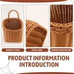 A19F-panier de rangement de cuisine avec poignée, paniers suspendus tissés pour salon, organisateur d&rsquo;articles divers de fruits, paniers tissés à la main