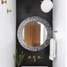 Miroir mural de maquillage circulaire en bois – vue 5