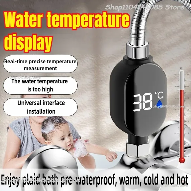 Thermomètre de douche d'eau domestique à affichage LED – vue 2