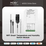 Module de commutation intelligent de température et d&rsquo;humidité, WiFi, capteur, double sortie relais, application Smart Life, contrôleur sans fil, fonctionne avec Alexa Google
