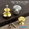 Bouton armoire rond métal tête champignon aluminium… – vue 3