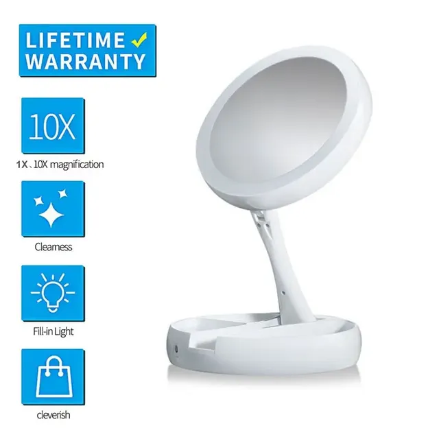 Miroir de vanité grossissant 1X 10x avec LED éclairé – vue 6