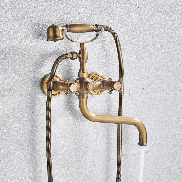 Robinets de baignoire en laiton Antique – vue 2