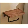 Porte-papier hygiénique avec étagère en bois de noyer… – vue 4