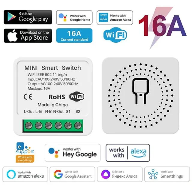16A Wifi commutateur intelligent 2 voies bricolage…