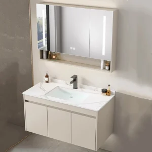 Ensemble d&rsquo;armoires de salle de bains, lavabo mural, miroirs d&rsquo;évier, étagères, armoires de salle de bains, organisateur de rangement, accessoires de maison Mobile Bagno