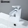 Stenoc robinet de lavabo cascade moderne en laiton blanc – vue 2