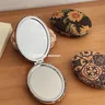 Miroir poche ovale compact coque liège imprimé vintage… – vue 2