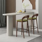 Tabouret de Bar en bois avec dossier, chaise à coussin en velours (hauteur de siège 65cm), hauteur de comptoir de meubles, siège de Bar avec coussin souple, 1 pièce