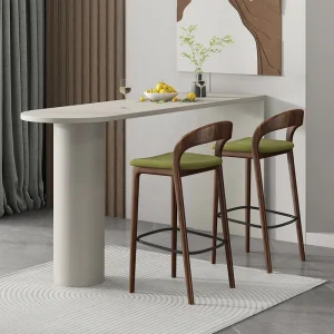 Tabouret de Bar en bois avec dossier, chaise à coussin en velours (hauteur de siège 65cm), hauteur de comptoir de meubles, siège de Bar avec coussin souple, 1 pièce