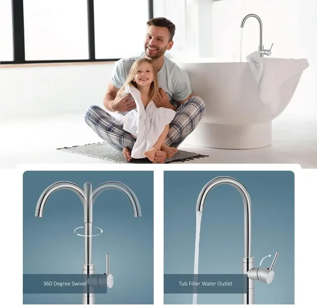 ZAPPO robinet de baignoire autoportant salle de bains… – vue 4