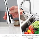 Buse de Pulvérisation de Douche en ABS Noir et Argent, Pièces de Rechange pour Robinet de Cuisine, Accessoire