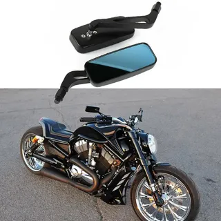 1 paire de rétroviseurs de moto rectangulaires pour Harley Cruiser…