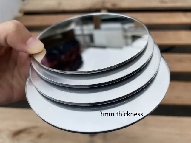 Mini miroirs ronds inachevés en argent – vue 2