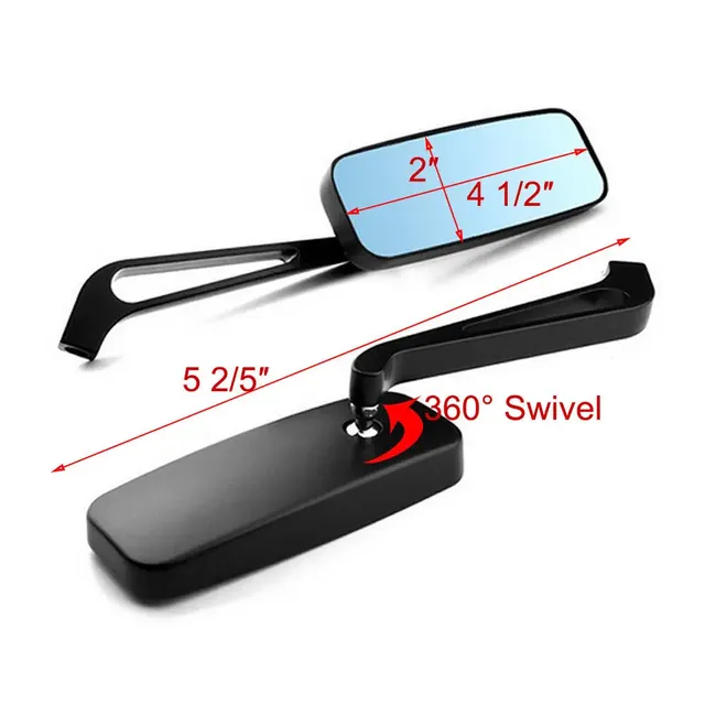 1 paire de rétroviseurs de moto rectangulaires pour… – vue 5