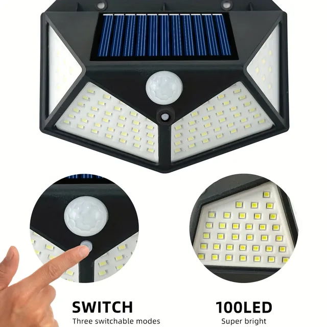 1-8 Kits Appliques murales solaires extérieures 100 LED… – vue 6