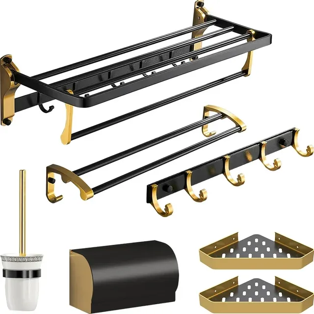 Ensemble mural accessoires salle bain aluminium épaissi… – vue 6