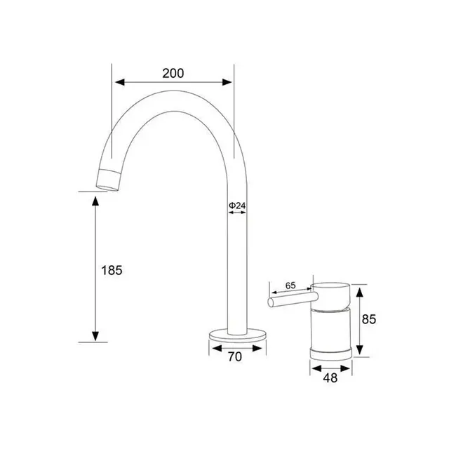 Robinet d'évier de cuisine en acier inoxydable 304 – vue 2