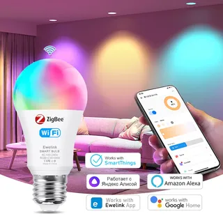 Ewelink WiFi Zigbee ampoule intelligente E27 lampe à LED RGB + WW + CW…