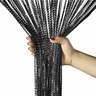 Rideau franges perlé métallisé argenté filaments… – vue 3