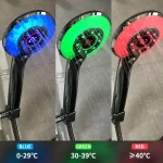 Pommeau de douche LED, contrôle numérique de la température, pulvérisateur de douche, 3 modes de pulvérisation, économie d&rsquo;eau, filtre de douche, accessoires de salle de bains, 1 pièce