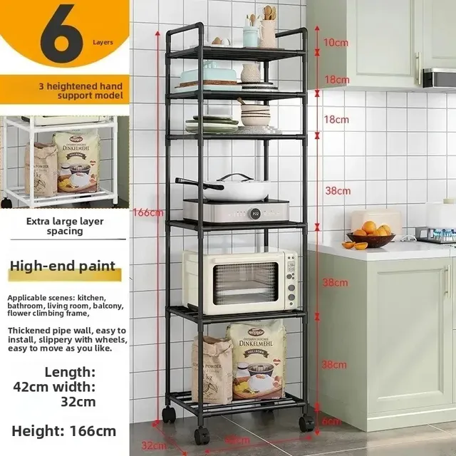Étagère rangement six niveaux cuisine maison acier noir…