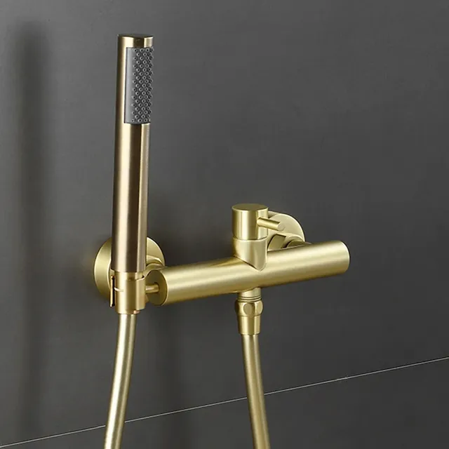 Ensemble de robinets de douche de salle de bains en or… – vue 3