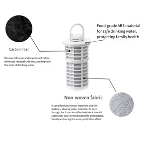 B82B- Pichet filtre à eau, système de purification de cuisine à haute efficacité, réduit le chlore, les métaux et les sédiments